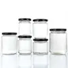 1Pcs with Black Airtight Lids Glass Jar Kitchen Round Mason Jar Food Storage 100ml 150ml 195ml 240ml Canning Containers 1