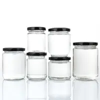 1Pcs with Black Airtight Lids Glass Jar Kitchen Round Mason Jar Food Storage 100ml 150ml 195ml 240ml Canning Containers 1