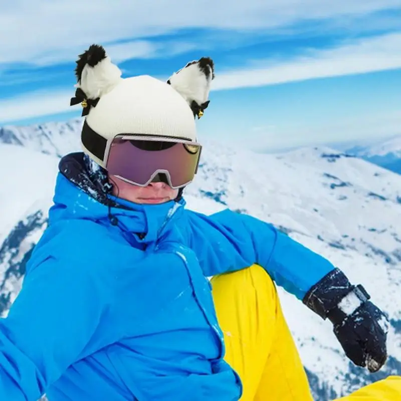 Ski Helmet Cover Bells Cat Ears Helmet Wrap half Accessories Elastic Washable Protections Covers for Adult and Kid