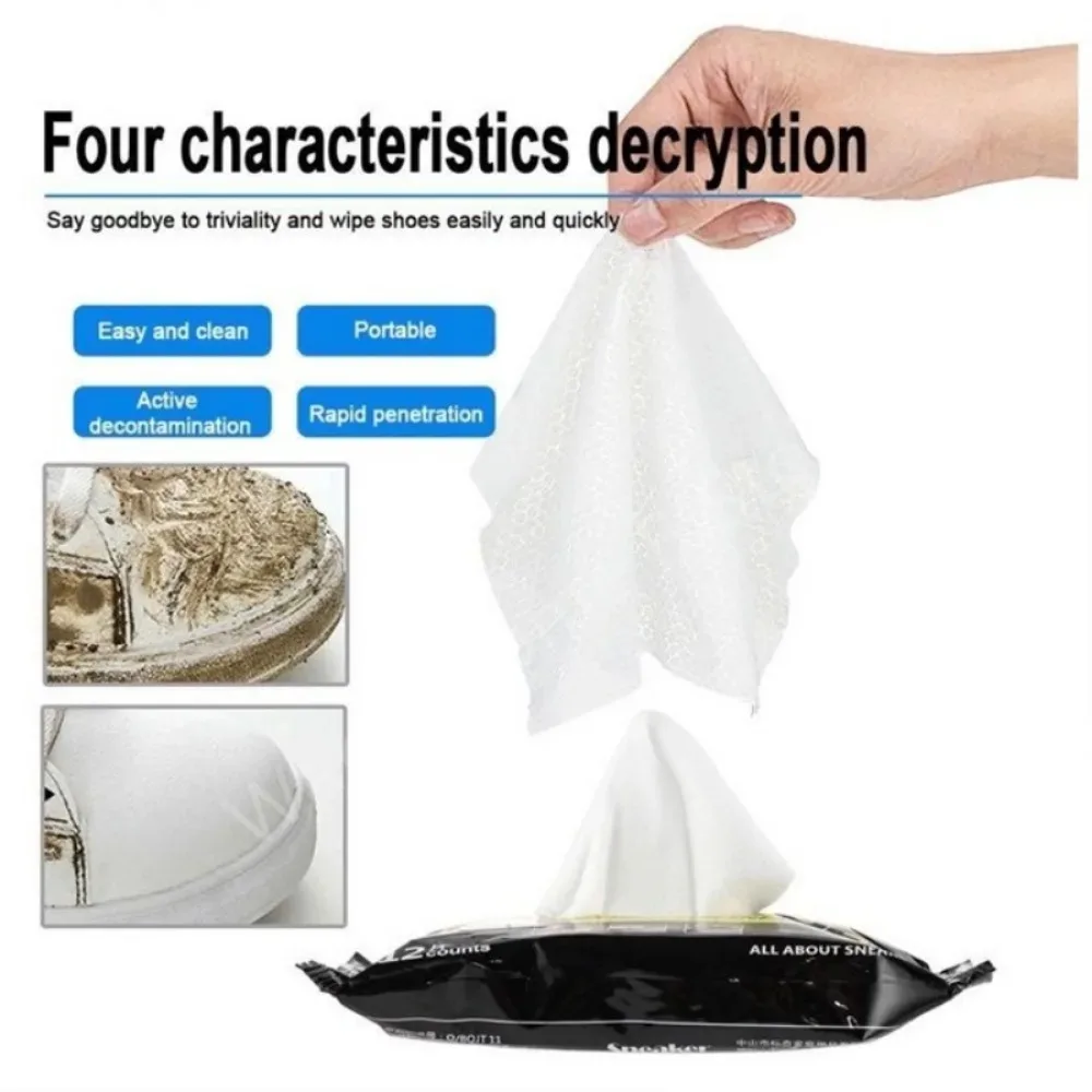 30/12pc Disposable Shoe Wipes Travel Portable Useful Shoe Artifact Cleaning Accessories for Sneaker Scrubbing Quick Remove Dirt 4