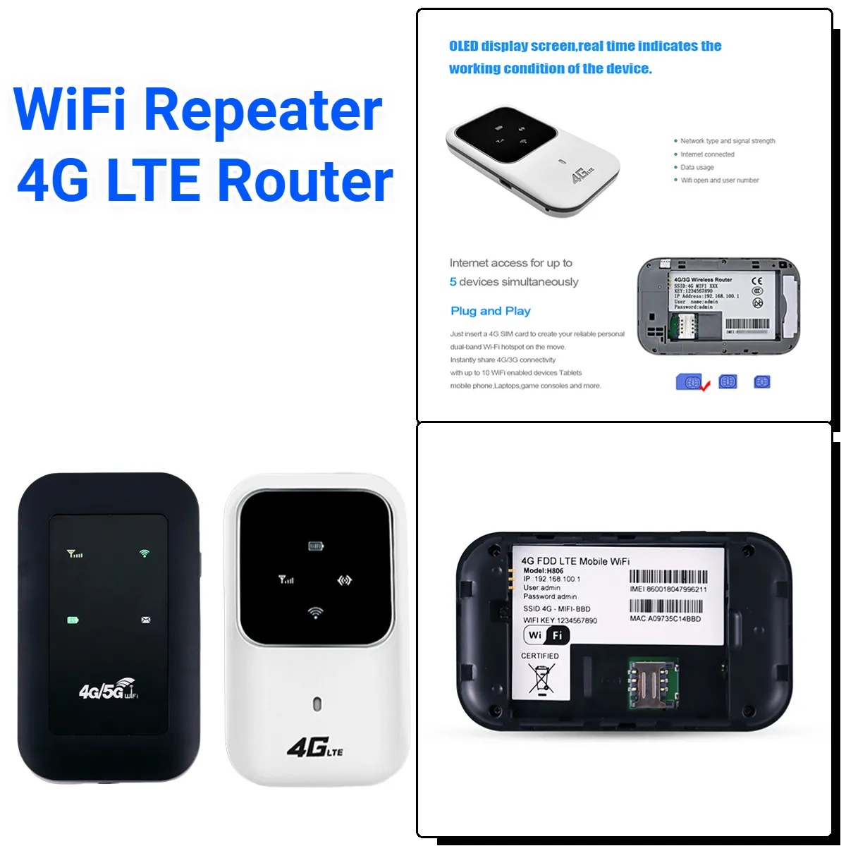 4g Lte Router Wifi Repeater Signal Amplifier Network Expander Mobile