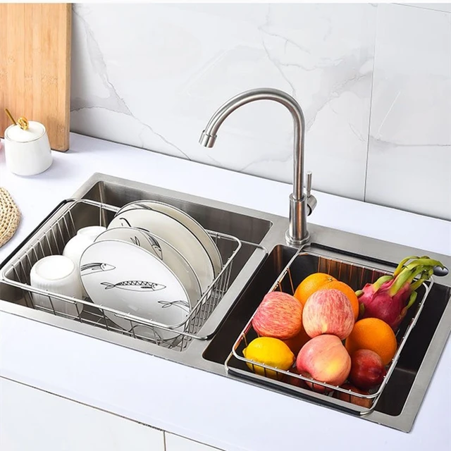 Adjustable Dish Drying Rack Stainless Steel Dish Drainer Fruit Vegetable  Drainer Kitchen Sink Drain Holder Storage Rack - AliExpress