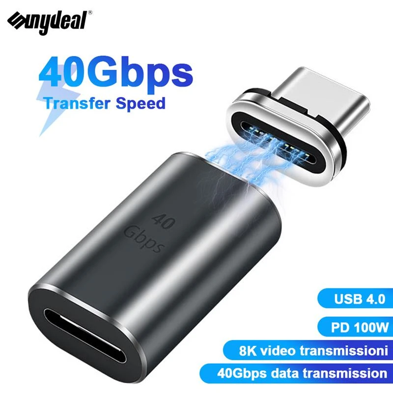 Magnetic USB C Adapter 24Pin Type C PD 100W Fast Charging Connector For Macbook Air Pro For Thunderbolt 3 40Gbp/s Converter type c to iphone converter