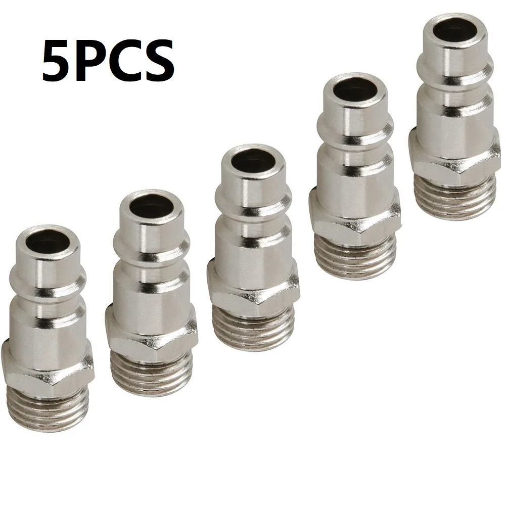 

5pcs Euro Air Line Hose Fitting Quick Release Euro Compressed Air Line Coupler Connector Fitting 1/4in BSP Male Thread