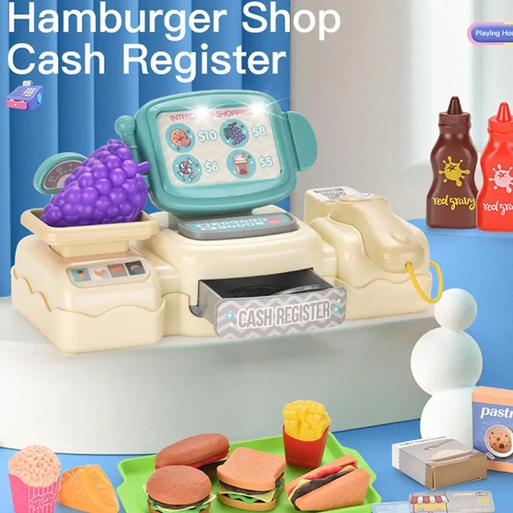 

Kids Electronic Cash Register Toy Mini Simulated Supermarket Register Kids Checkout Counter Pretend Cashier Toys for D7B4