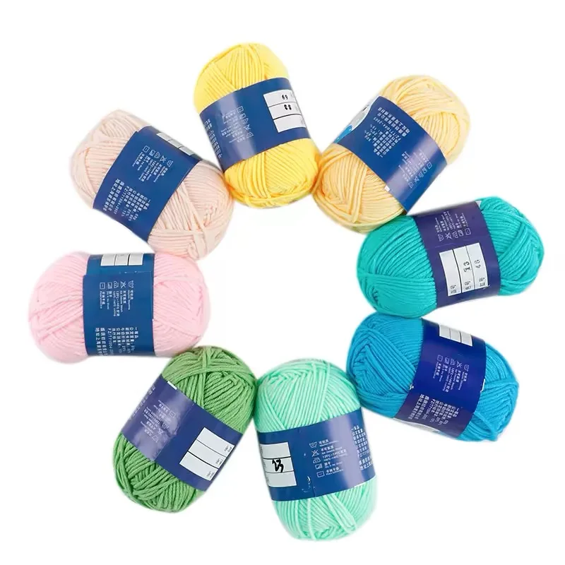 50g 5ply Milk Cotton Knitting Wool Yarn Needlework Dyed Hand woven For Crochet Craft Sweater Hat Dolls Sewing Knitting Tools A2 6