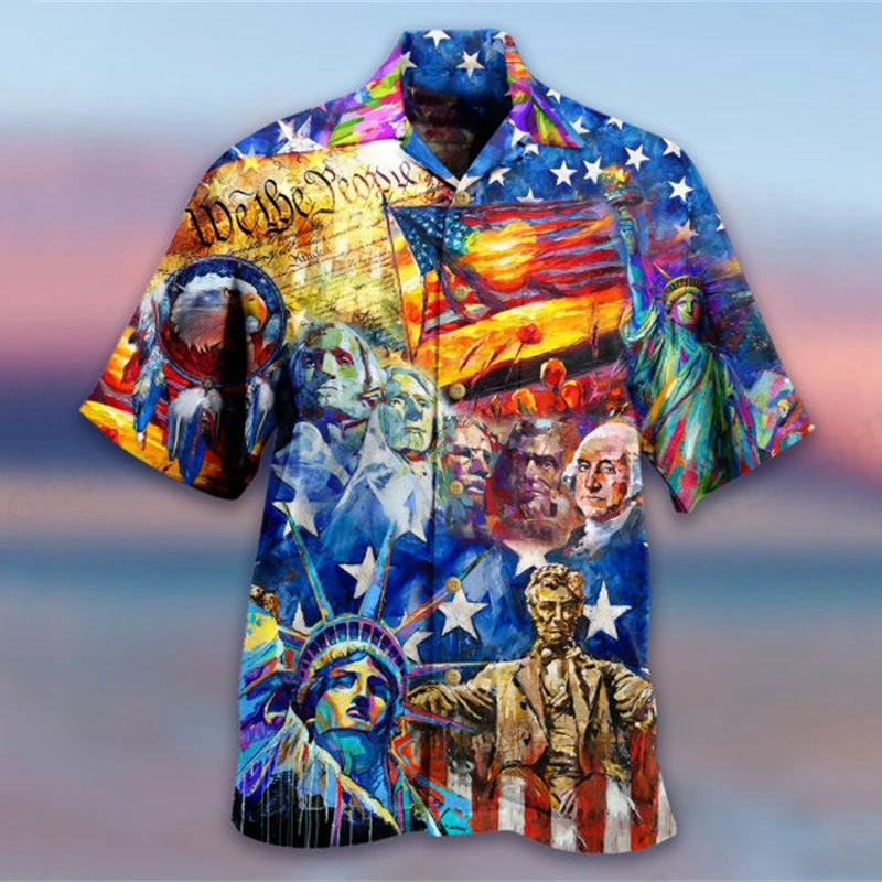 Men's Casual Shirts 3D Guitar Printed Shirt Men's Hawaiian Shirts 2024 Beach Shirts Short Sleeved Shirt Summer Lapel Shirts Boys 5
