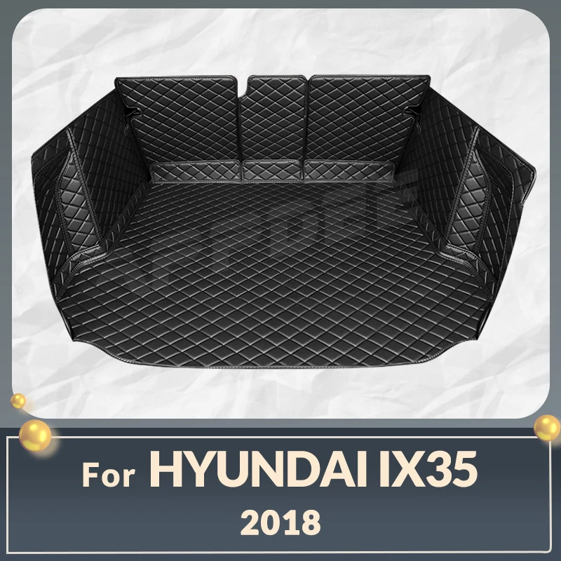 

Auto Full Coverage Trunk Mat For Hyundai ix35 2018 Leather Car Boot Cover Pad Cargo Liner Interior Protector Accessories