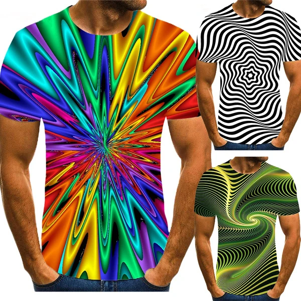 New Fashion Lovers 3D Stampato Personalizzato Uomo/Donna 10 Style Blue Vertigo E Colorato Vertigo Hypico T-Shirt Uomo/Donna
