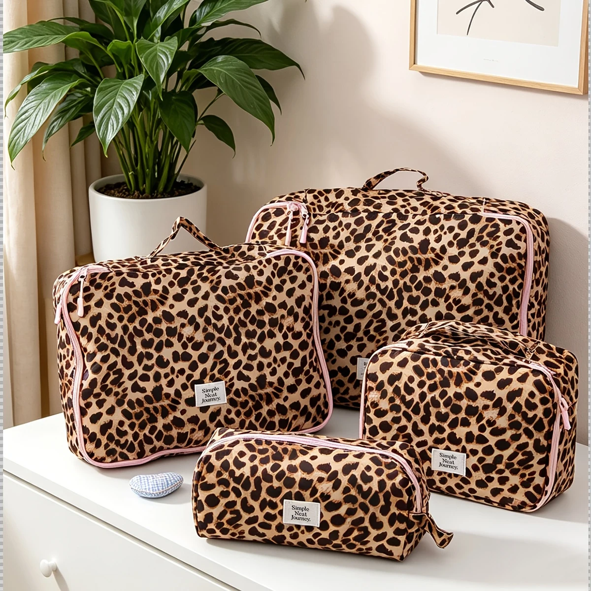 Leopard Print Travel Cosmetic & Toiletry Bag - Portable and Stylish Storage Solution