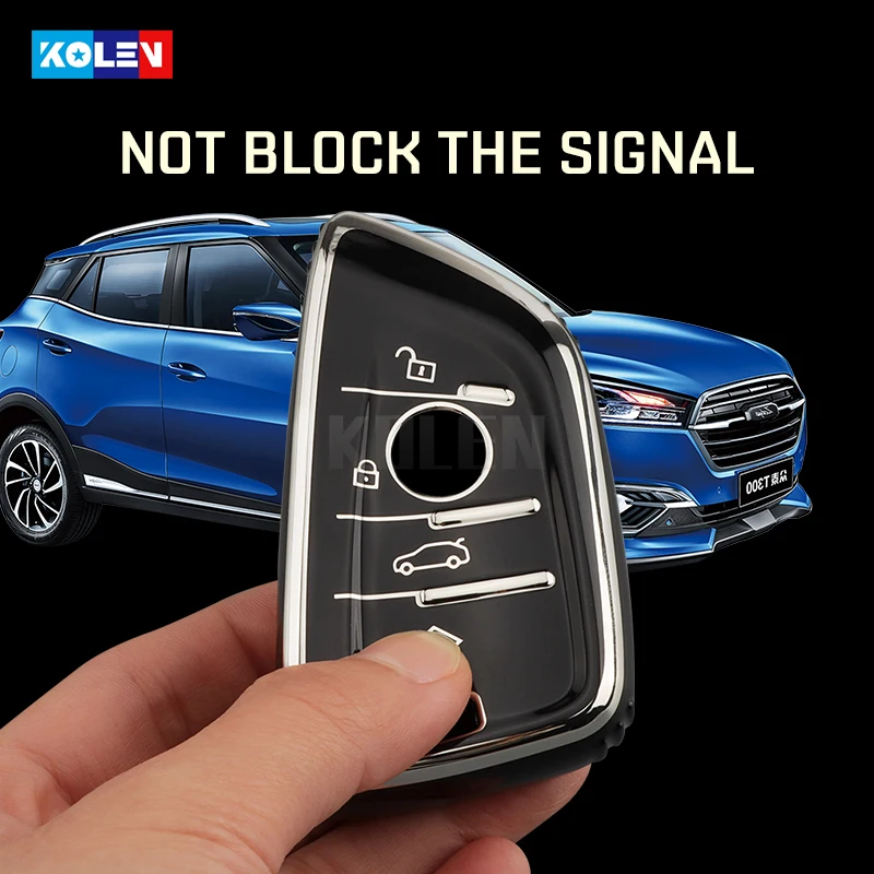 For BMW X1 X3 X5 X6 X7 1 3 5 6 7 Series G20 G30 G11 F15 F16 G01 G02 F48 TPU Car Remote Key Case Cover Shell Fob Auto Accessories