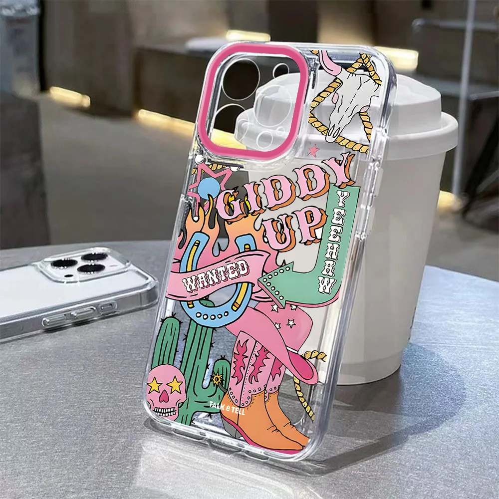 Desert Denim Pattern Transparent Phone Case - Soft TPU Cover