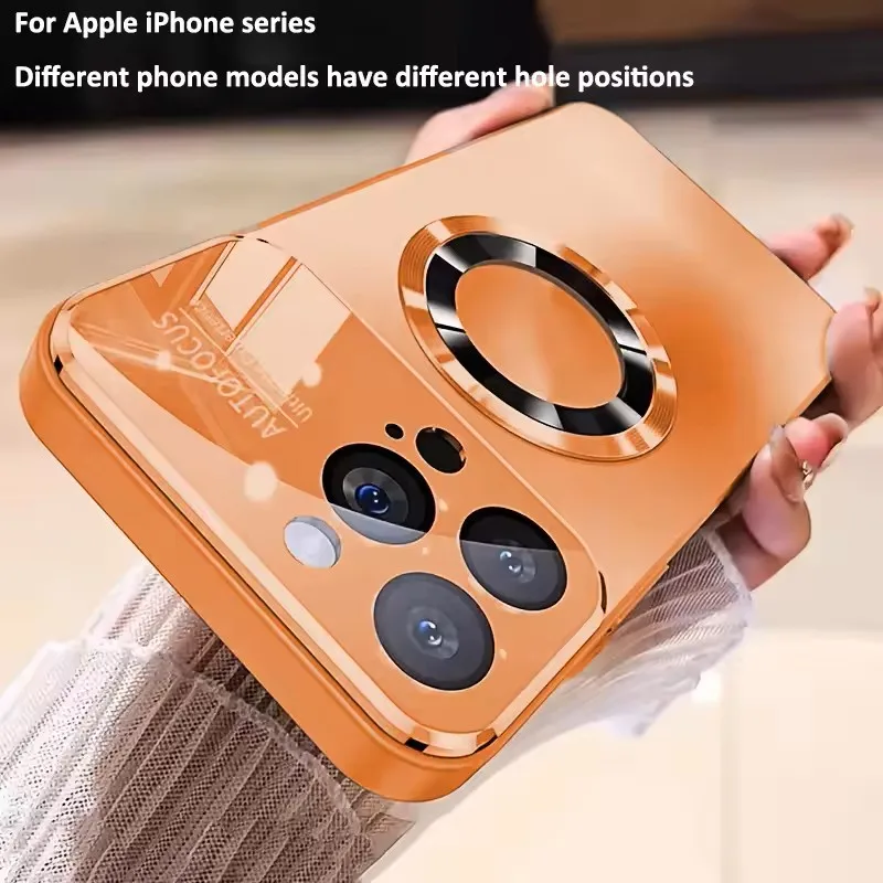 Luxurious Titanium Metallic Matte Case with MagSafe and Glass Lens Camera Protection