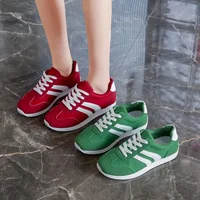 Low-Top Round-Toe Women's Shoes Spring Summer New Style Green Colorful Women's Flats Comfortable Breathable Sport Shoes