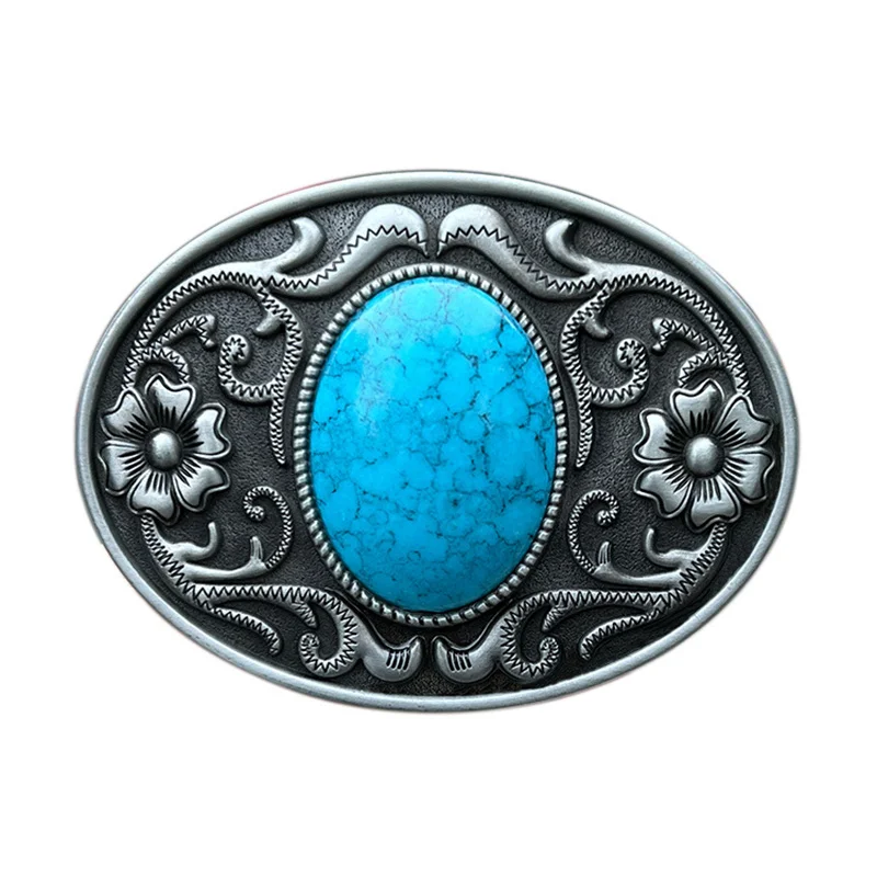 

Zinc alloy turquoise belt buckle Western cowboy