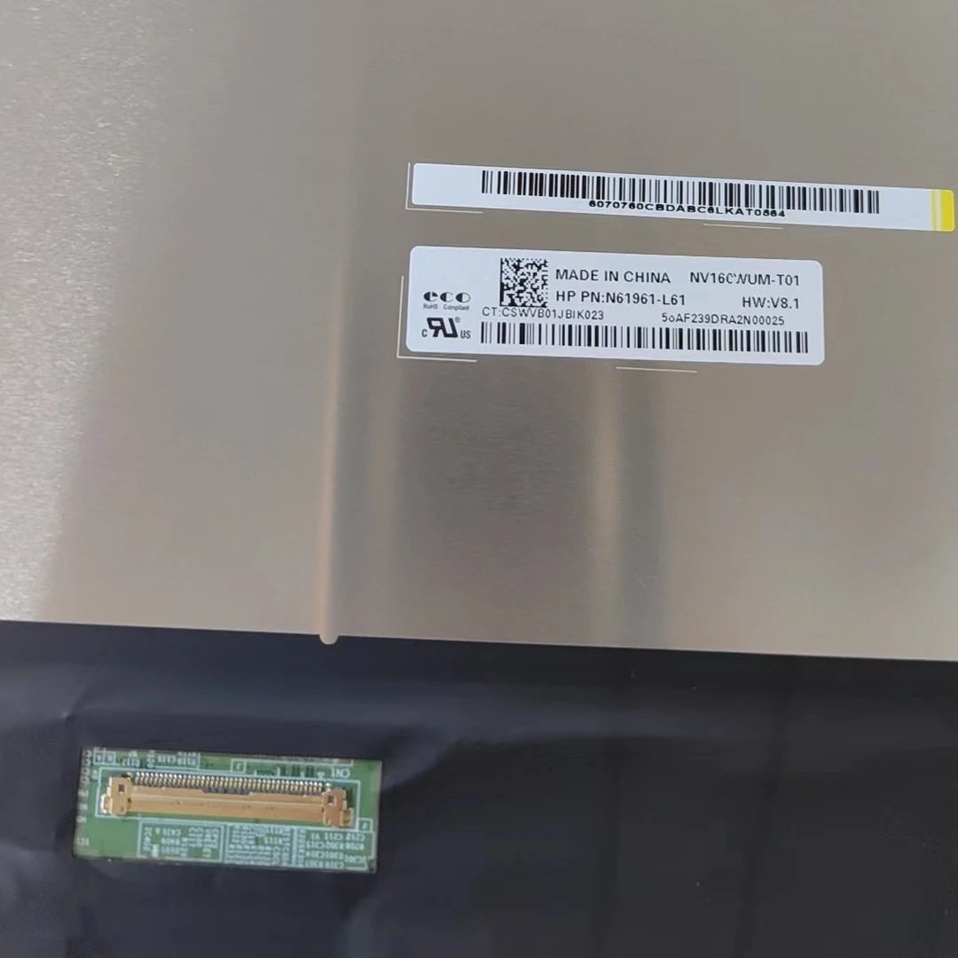 NV160WUM-T01 16.0" Dizüstü Bilgisayar LCD Ekranı