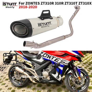 Slip For ZONTES ZT310R 310R ZT310T ZT310X 2018 2019 2022 Motorcycle Exhaust System Escape Modify Front Link Pipe Moto Muffler