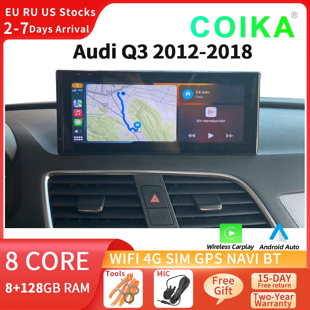 8 Core Android 10 System Car Multimedia Stereo For Audi Q3 Google Wifi