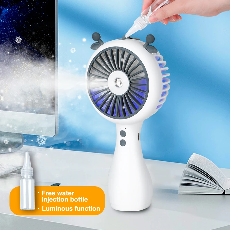 Ventilador de pulverización portátil con pantalla LCD, miniventilador  eléctrico de 5 velocidades, inalámbrico, recargable por USB, 5000/2500mAh -  AliExpress