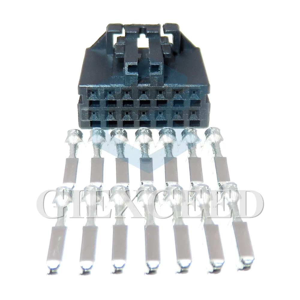 

2 Sets 14 Pin 0.7 Series Miniature Automobile Cable Harness Plastic Housing Unsealed Socket With Terminal 936124-1