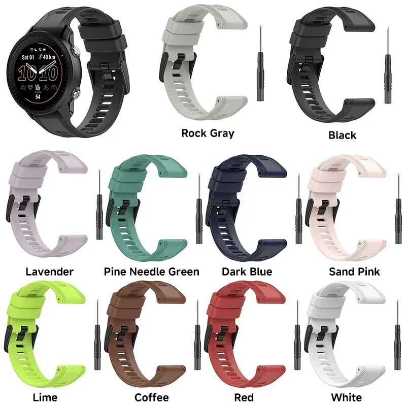 Sports Silicone Strap - Premium 22mm Replacement Wristband Bracelet