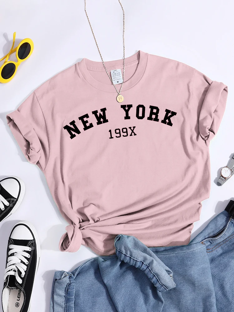 tシャツ NYC LLIC PRINT レディース Lettering Print Oversize Long Sleeve T-Shirt Unisex CN21