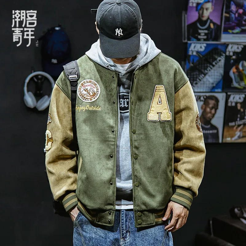 New Baseball Jacket Men Fashion Embroidered Jackets Coats High Street Outwear Man Bomber Jacket Hip Hop Clothing Top 6