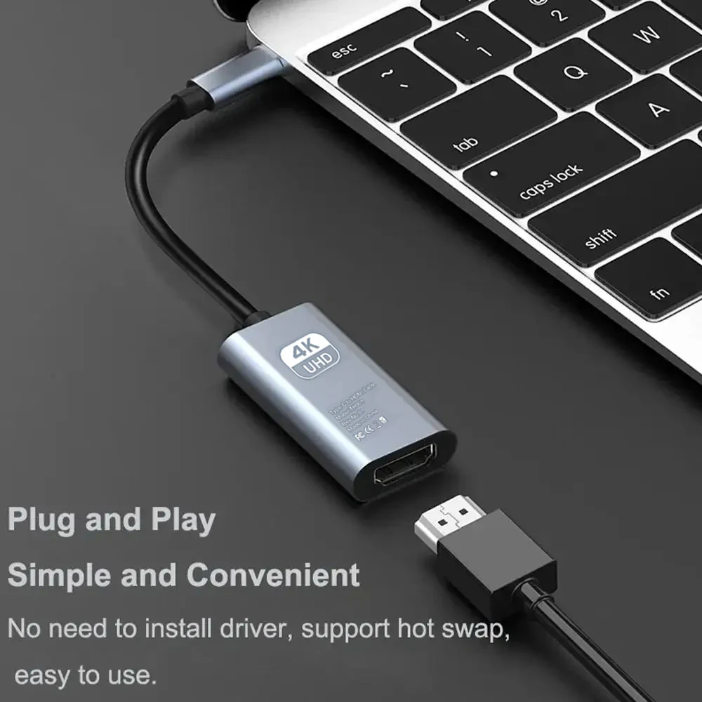 Premium USB-C to HDMI Video Converter Adapter Cable for HDTV and More Devices