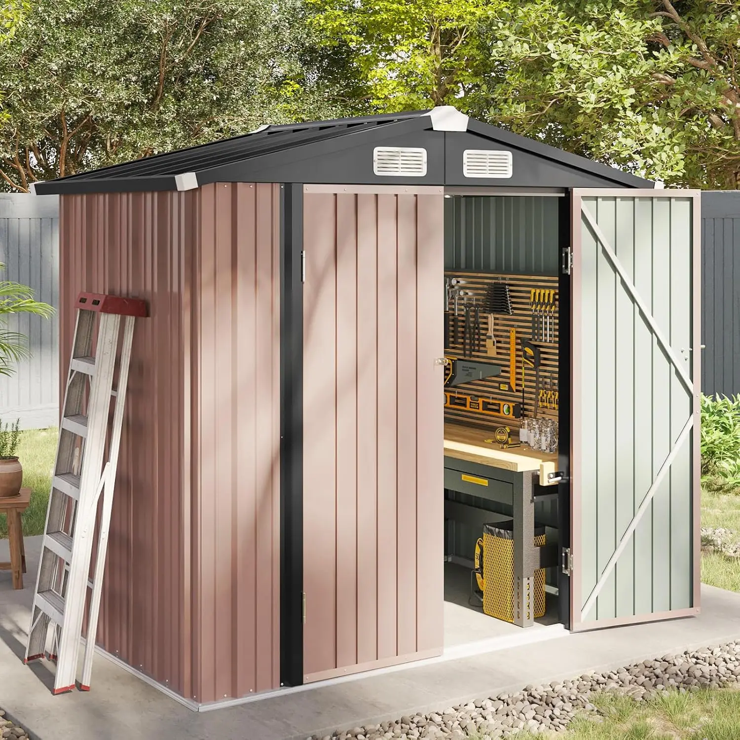 6.2x4 FT Outdoor Metal Storage Shed 1