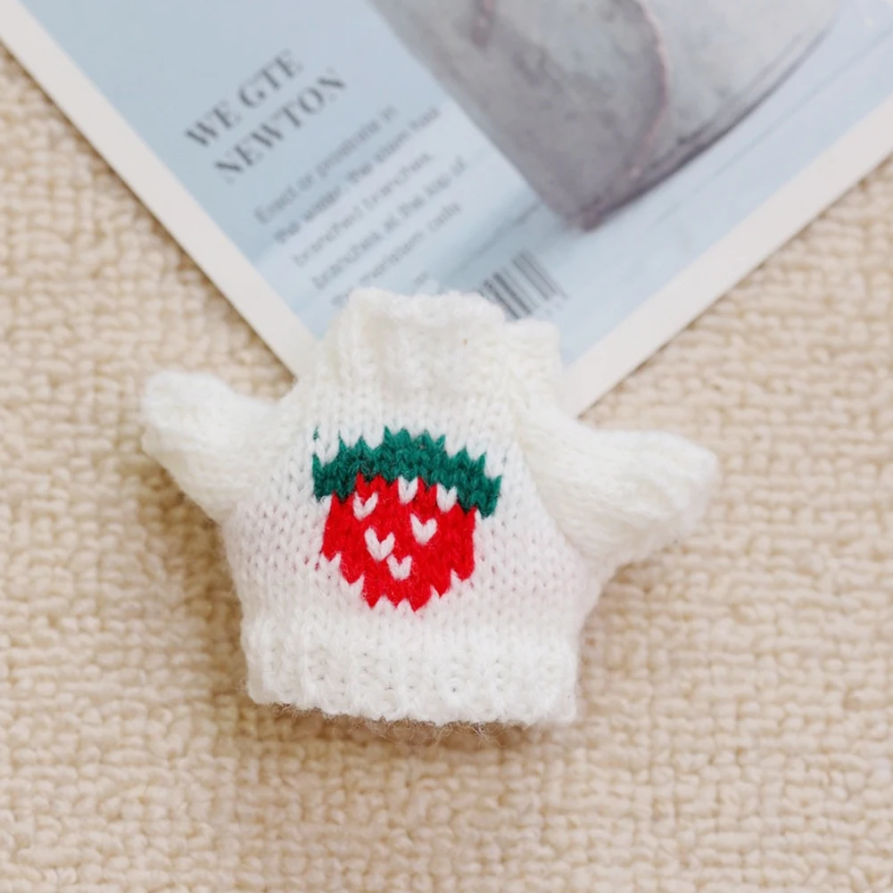 Mini Doll's Clothes Outfit Accessories For Labubu for Elf doll Knitted Christmas Love twisted solid Santa sweater Clothing