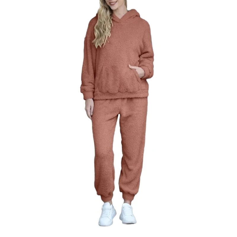 Women's Soft Warm Fuzzy Fleece Pajamas Set,Long Sleeve Pullover Top and Pants, Set Winter Pajamas Sets Gift