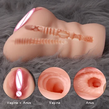 Male Masturbator Sex Toys Silicone Real Vagina Mouth Artificial Pocket Pussy Shop Products Sexy Toys For Adults Men Masturbation 3
