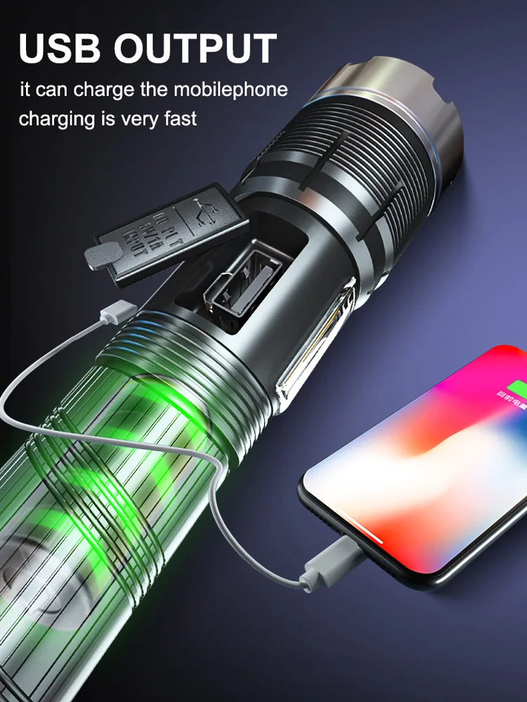   1500m  LED , 36 ھ XHP360 USB   ġ, XHP50.2 26650  ͸ 