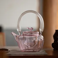 Bouilloire en verre au design original, résistante aux hautes températures, pour usage domestique, compatible avec les plaques chauffantes électriques en céramique 3