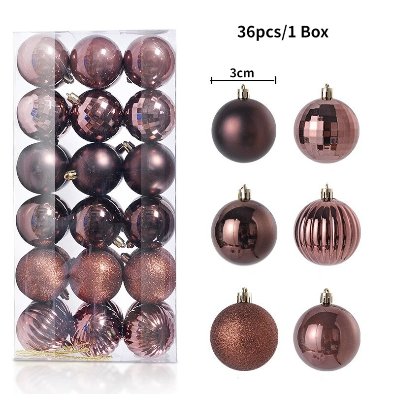 thumbnail image 1 of 24/36 piezas de bolas de Navidad, adornos para árbol de Navidad, decoración del hogar, Halloween, Año Nuevo, Navidad, accesorios de bolas colgantes, 1 of 5
