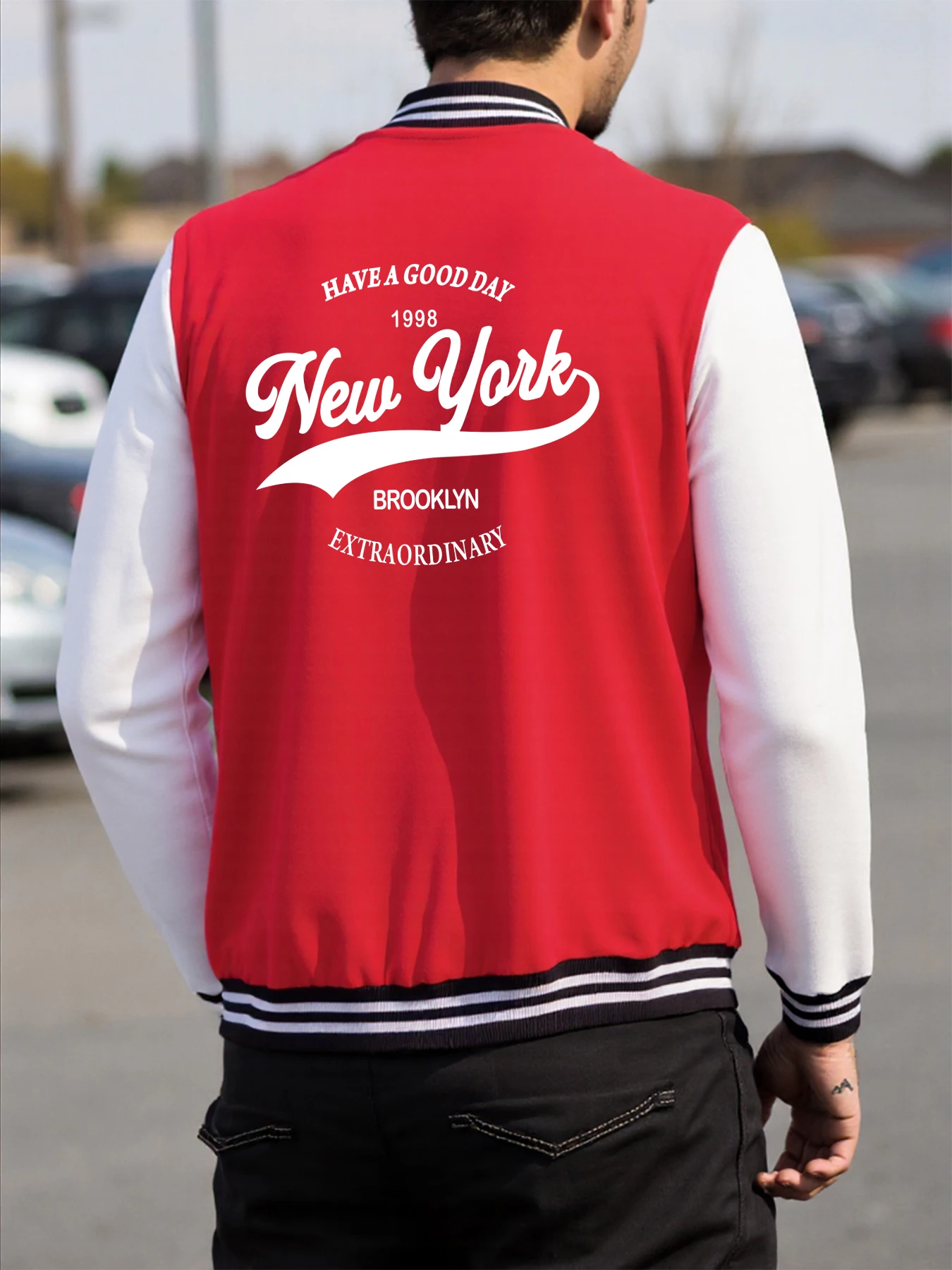 Have A Good Day New York Brooklyn Men Jackets Creative Clothes Cartoons Loose Baseball Jersey Casual Fashion Unisex American Top