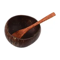 1 Ensemble de bols en bois inspirés de la coque de noix de coco pour masques faciaux, kit de mélange DIY, portable et léger, pour la routine de soins de la peau, le salon et les voyages 1