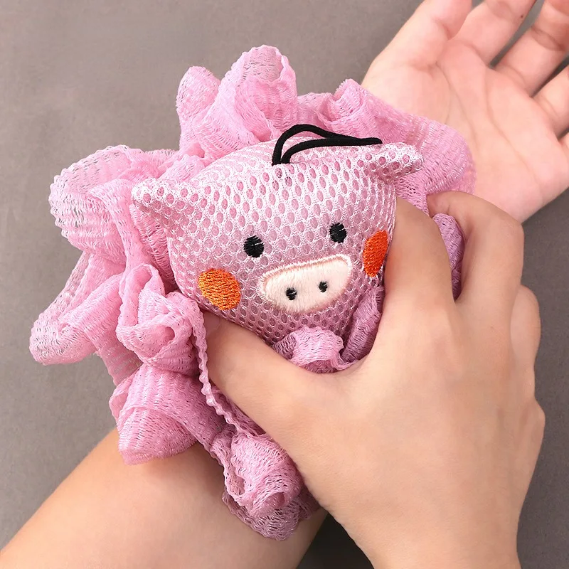 

Home Soft Mesh Bath Ball Cartoon Sponge Balls Shower Puff Body Exfoliate Bathroom Supplies Wash Scrubbers Bath Accessories