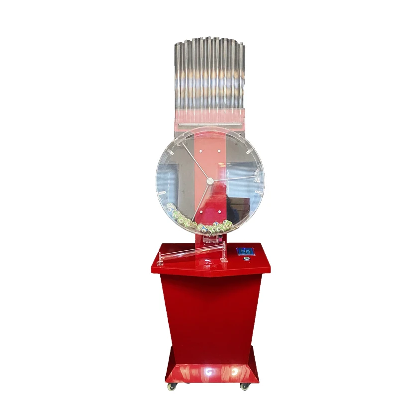 Lottery machine for lottery games and lotto balls J60 machine in red color