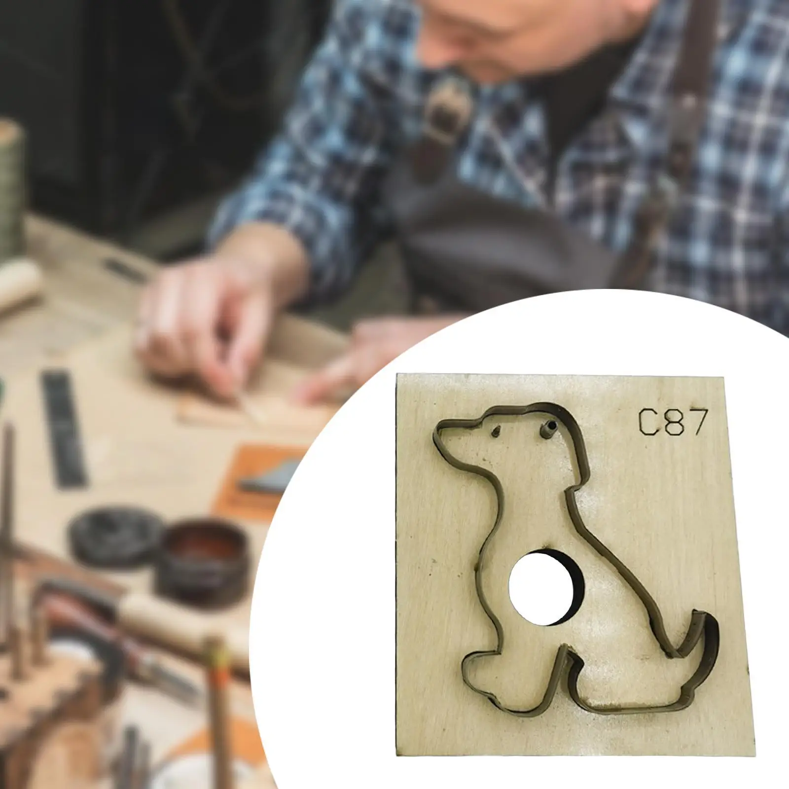Leather Cutting Die Dog Shape Punch Tool Leathercraft Punching Stencil Template for Home Studio
