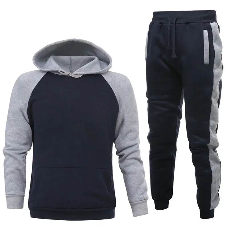

New Casual Tracksuit Men 2 Pieces Sets Hooded Sweatshirts Spring Men's Clothes Pullover Hoodies Pants Suit Striped Men's Hoodie