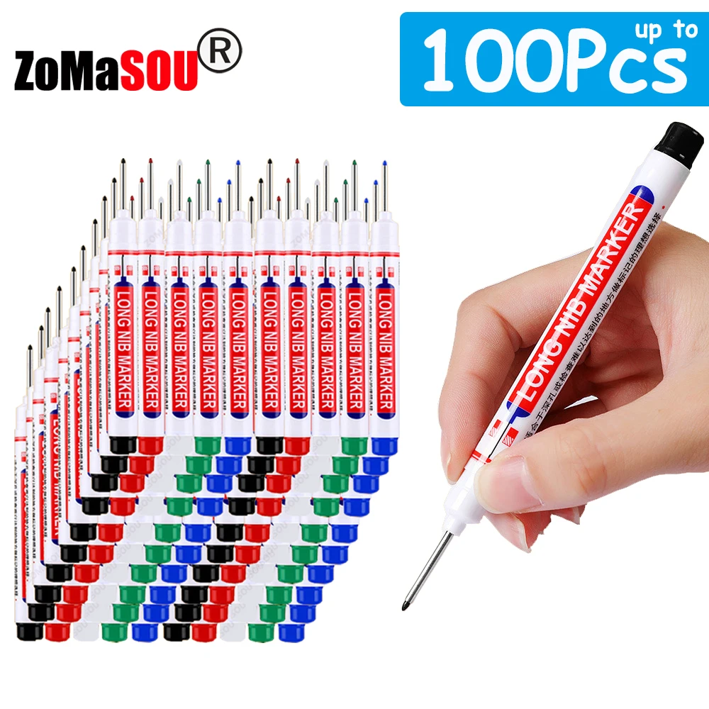 Waterproof Deep Hole Markers - Multi-Color Ink for Woodworking and Metal Carpentry