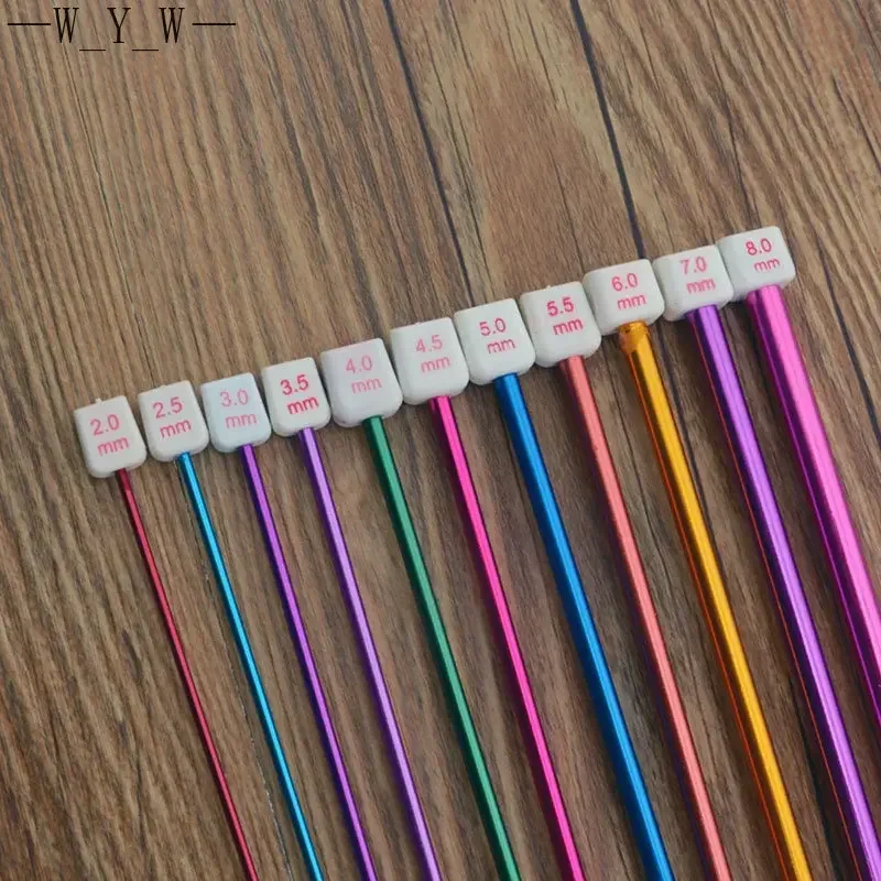 다양한 색상의 알루미늄 UNISIAN AFGHAN 크로셰 후크 니트 바늘 스웨터 바늘, 구슬 뜨개질 크로셰 세트, 2-8mm, 11 개