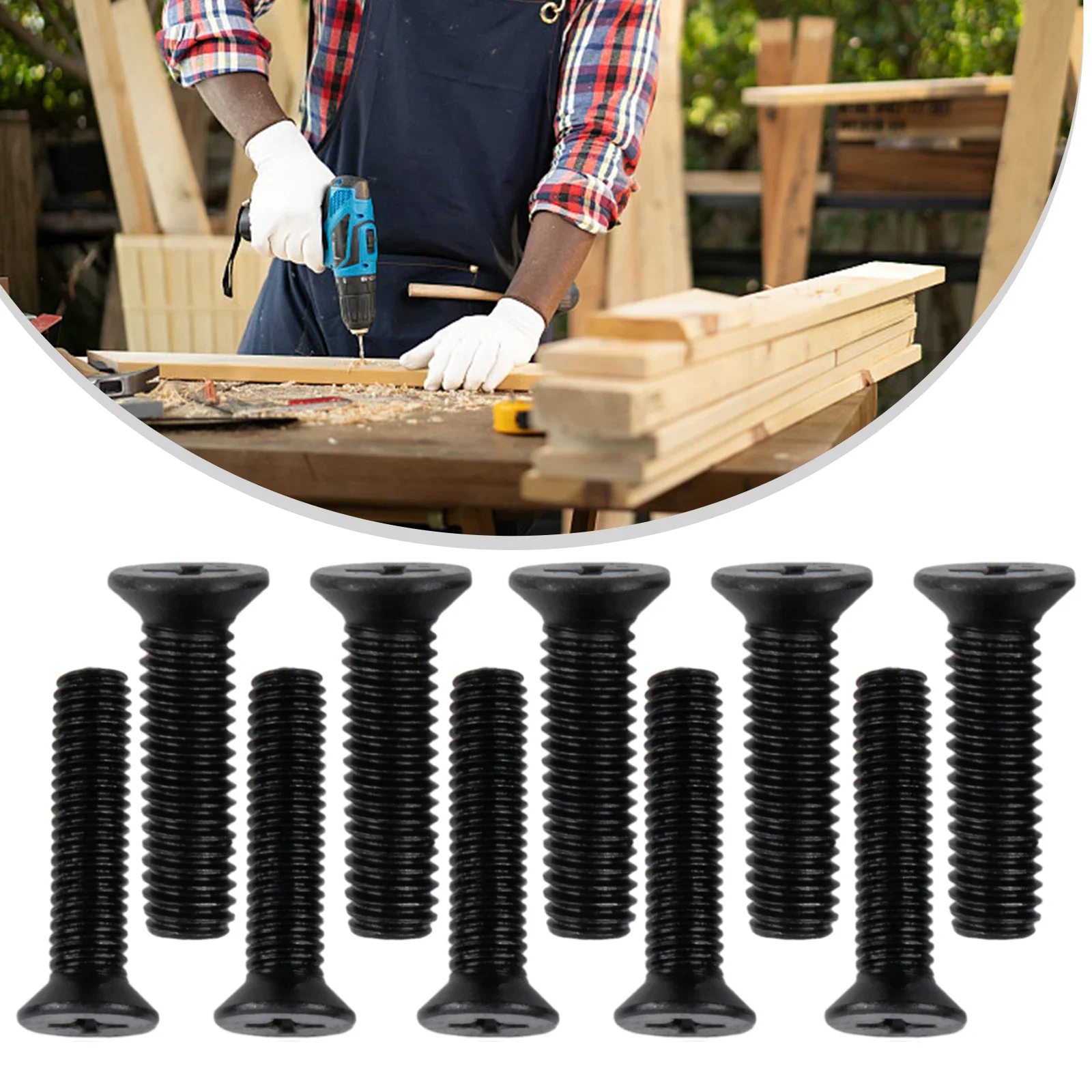 Fasteners Screws Power Tool Accessories Drill Chuck Fixing Screw For 1/2inch Left Hand Shank Thread 10Pcs 20mm 2