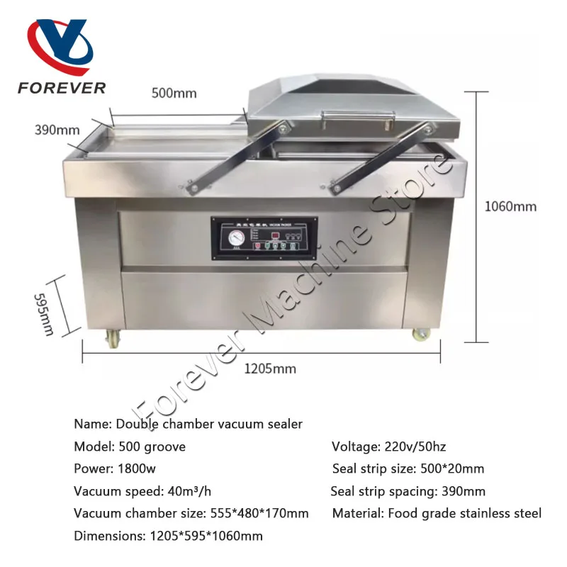 400 タイプシーラー真空食品自動ダブルチャンバーフラット真空包装機