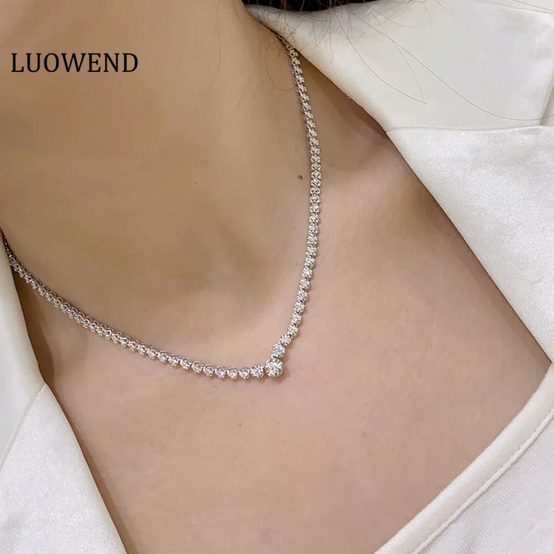 LUOWEND 18K цепочка из белого золота