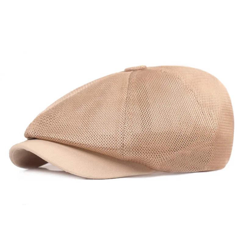 Fashion Summer Mesh Newsboy Caps Breathable Casual Outdoor Retro Beret Hats Octagonal Hat Fashion Solid Flat Caps Present cotton newsboy cap berets hat