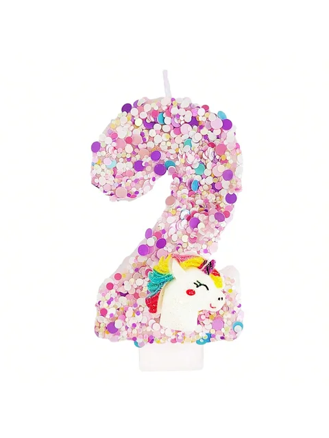 Bougie d'anniversaire numéro 0-9, bougie de gâteau joyeux anniversaire, fournitures de fête sur le thème de la licorne 5