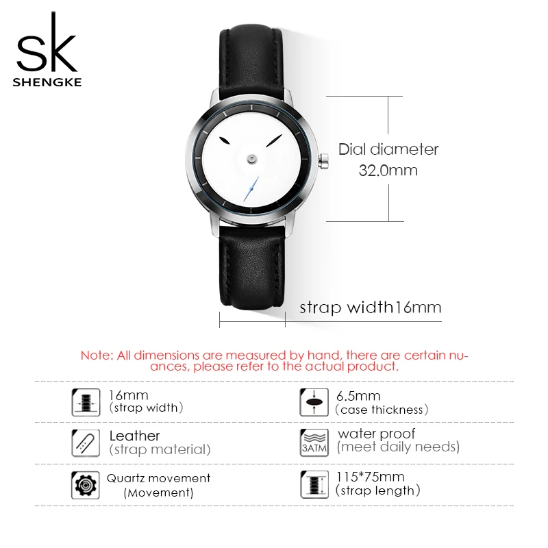 Shengke High-End Full Stainless Steel Women's Watches Simple Leather Strap Woman Quartz Wristwatcehs Original Design Lady Clock