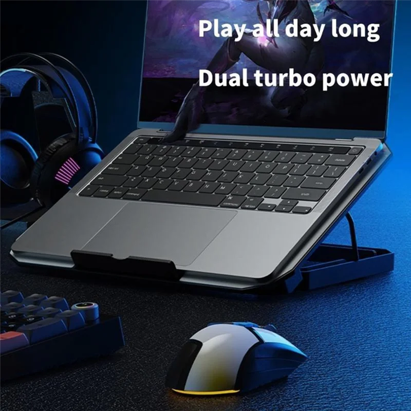 2 개의 조용한 팬이있는 노트북 냉각 패드 12  17 인치 노트북에 적합한 효율적인 열 방출을위한 노트북 홀더